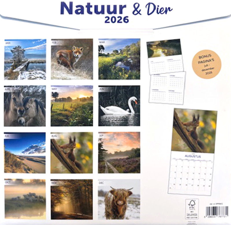 Kalender 2026: Natuur & Dier