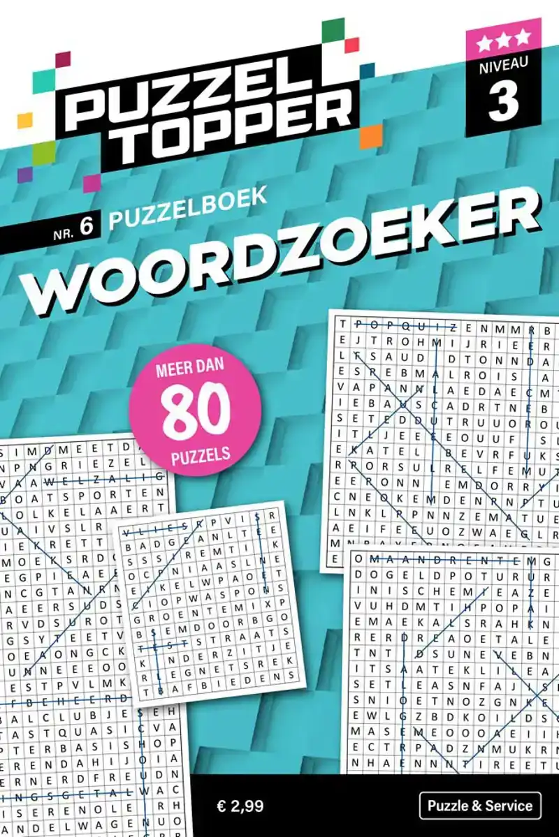 96 pag. woordzoeker 3 stippen nr.6 puzzeltopper<br>