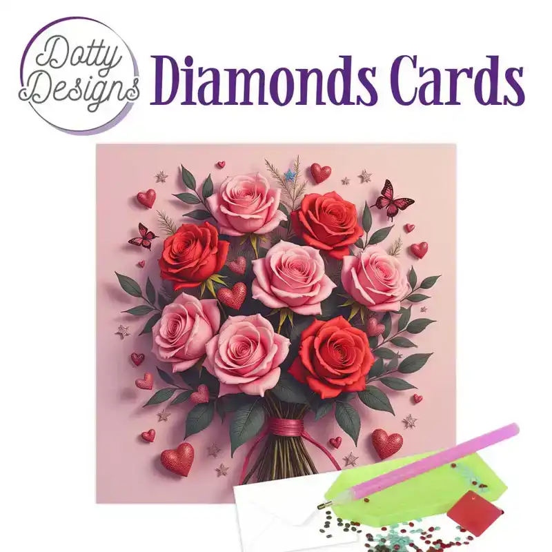 Dotty Designs Diamond Cards – Red Roses
