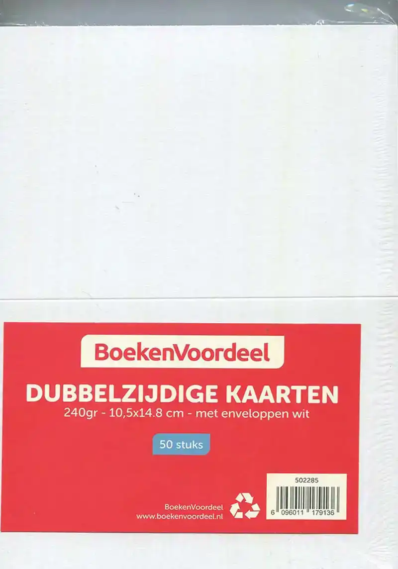 Dubbelzijdige kaarten 240gr 10,5x14,8 met envelop wit 50st
