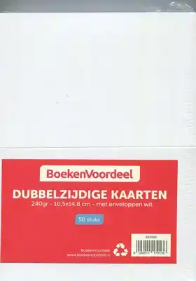 Dubbelzijdige kaarten 240gr 10,5x14,8 met envelop wit 50st