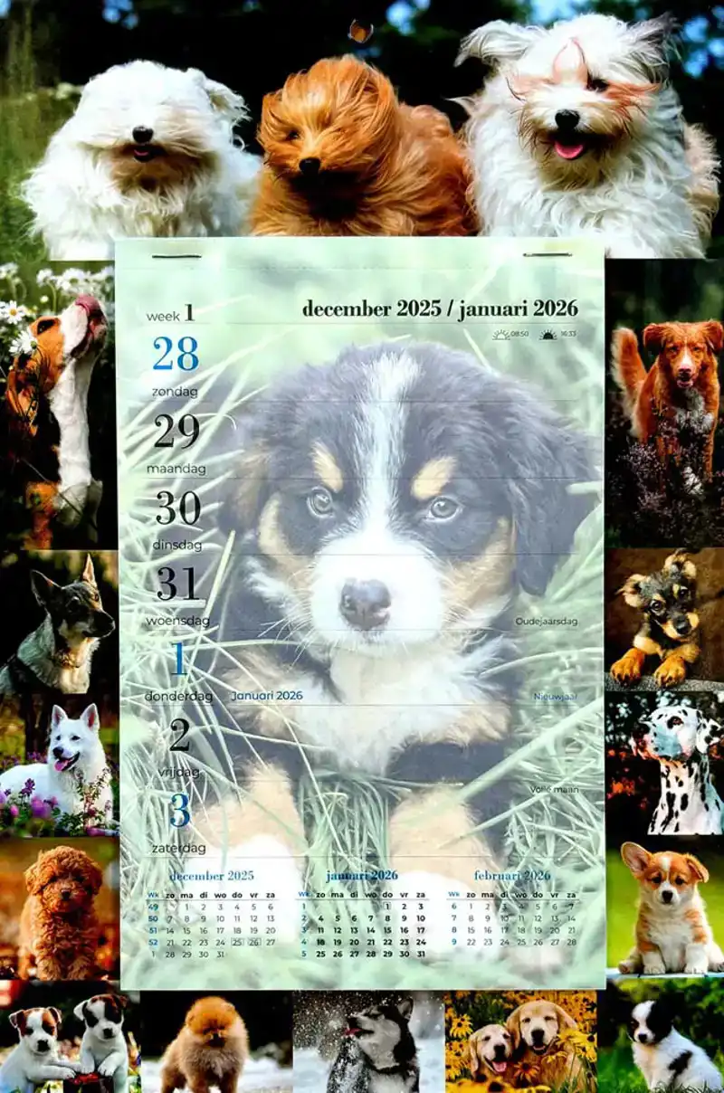 Weekblok kalender 2026 Honden