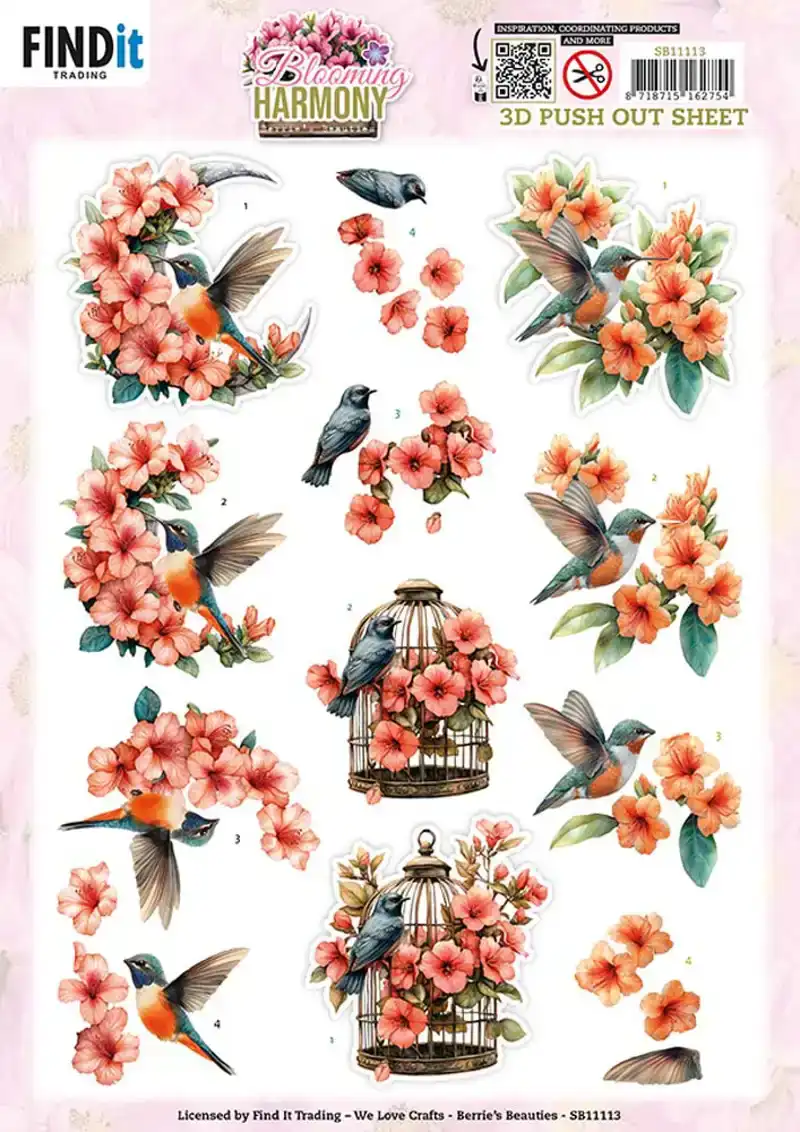 3D Pushout Sheet Berries Beauties Blooming Harmony Blooming Serenade