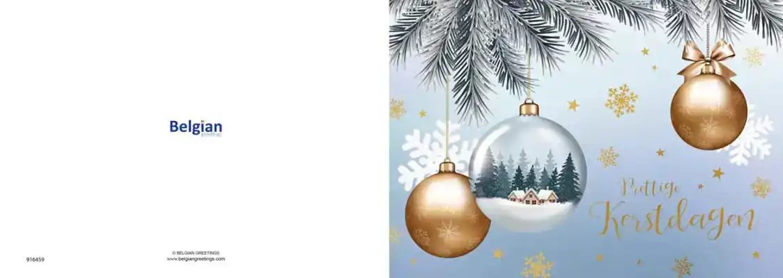 Kerstkaart 2025 kerstdagen kerstballen