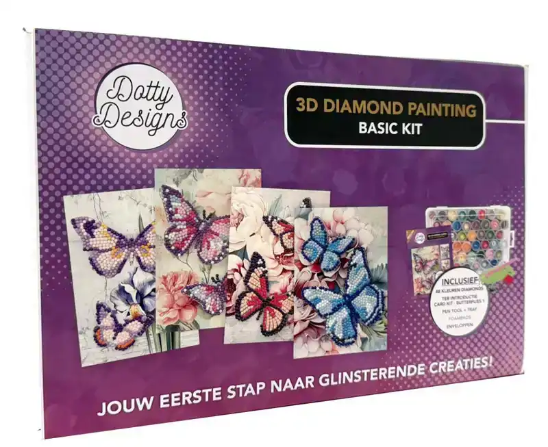 Dotty design 3D diamond painting gevulde opbergbox
