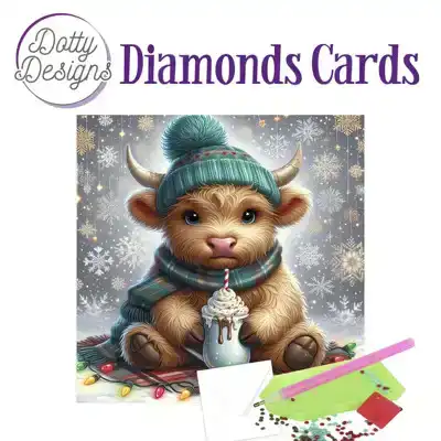 Dotty designs diamond cards christmas cow 1