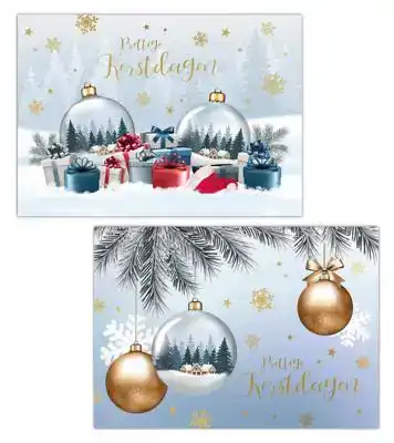 Kerstkaart 2025 kerstdagen kerstballen