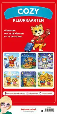 Cozy kleurkaarten schattige beren op reis