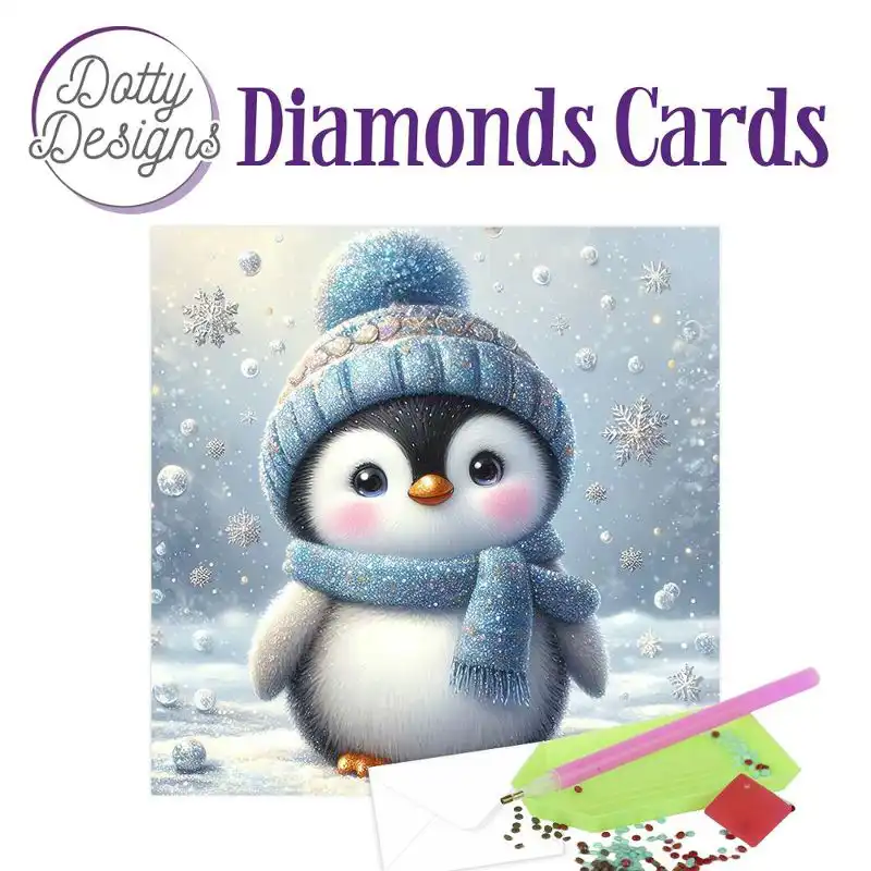 Dotty Designs Diamond Cards Winter Pinguin