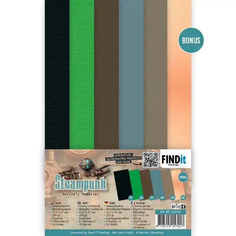 Berries Beauties steampunk linen cardstock pack 4K