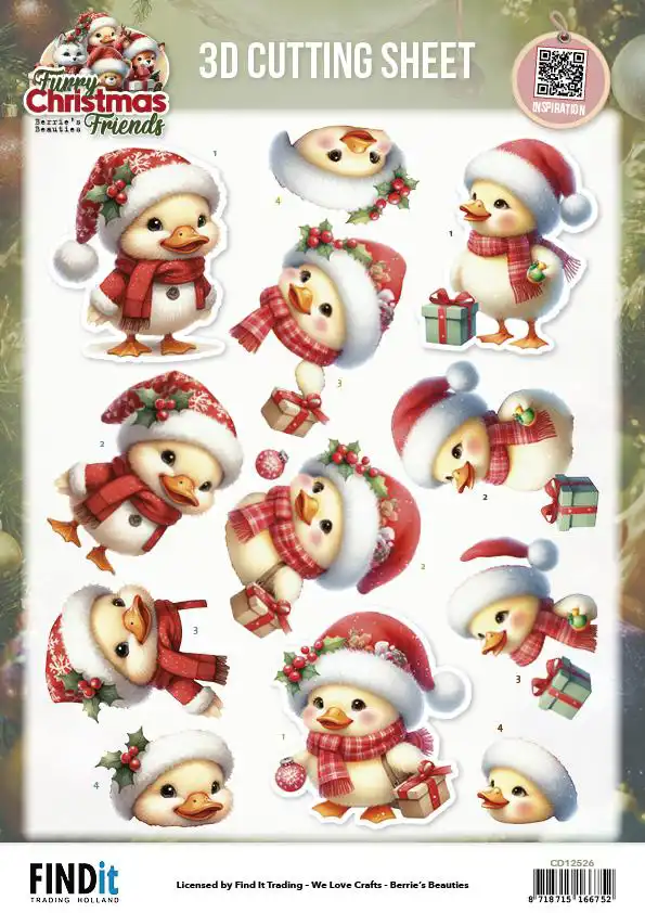3D Knipvel Berries Beauties Furry Christmas Friends Christmas Funny Duck