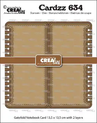 Crealies Cardzz Snijmal no. 634, Gatefold Notebook card vierkant