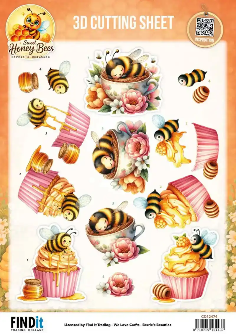 Knipvelset 2st Berries Beauties Sweet Honey Bees Honey Bee Delights