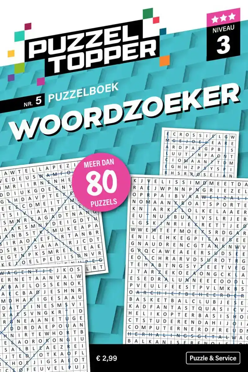 96 pag. woordzoeker 3 stippen nr.5 puzzeltopper<br>