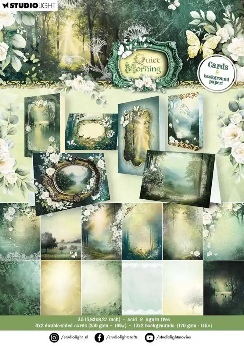 Quiet morning designer paper pad cards & backgrounds
