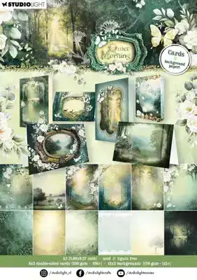 Quiet morning designer paper pad cards & backgrounds