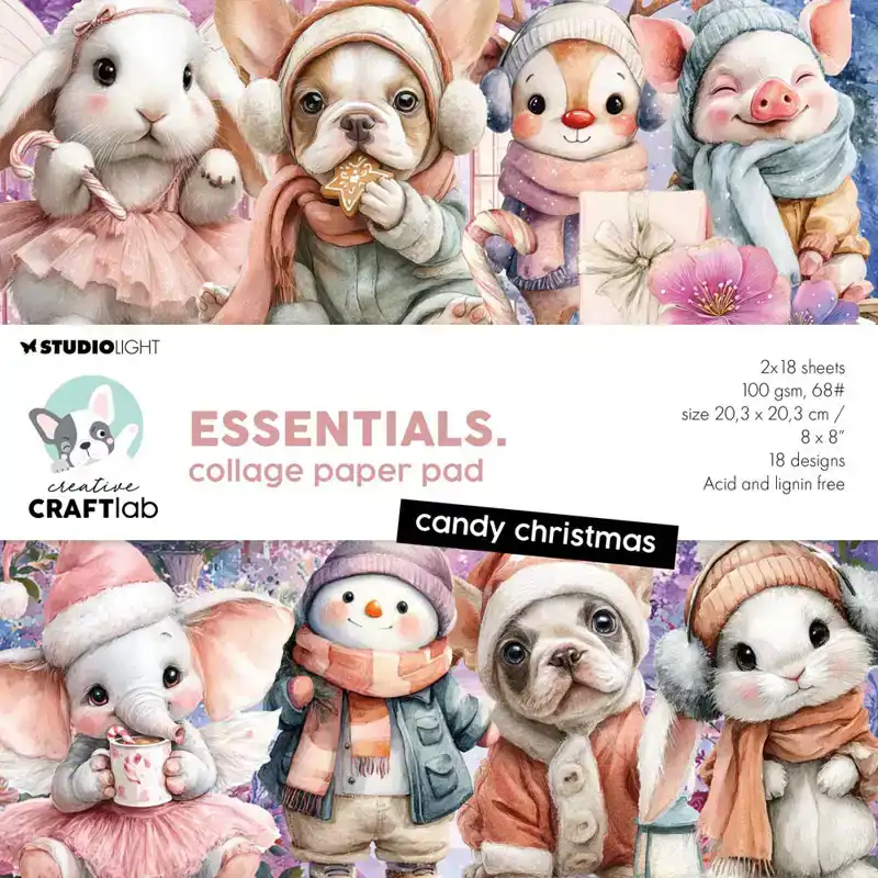 Studio Light Creative Craftlab EssentialsCollage Paper Pad Candy Christmas