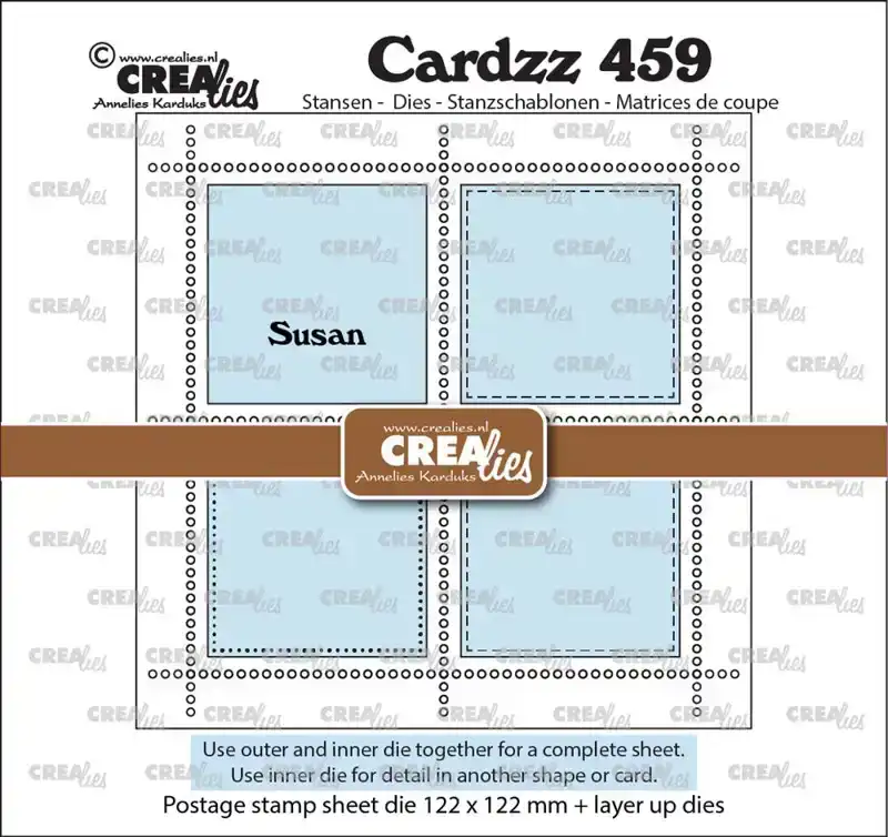 Crealies Cardzz vierkant postzegelvel Susan