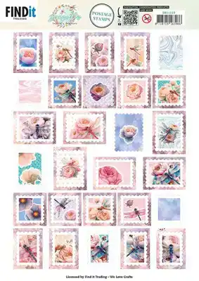 Berries Beauties Dragonflies Push Out Postage Stamp