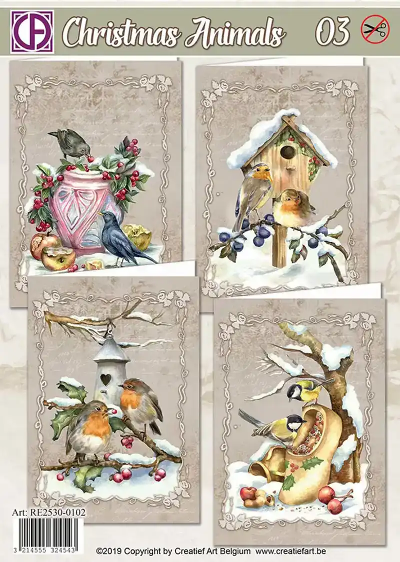 Christmas Animals 03 kaartenpakket vogels