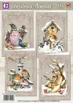 Christmas Animals 03 kaartenpakket vogels