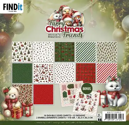 Paperpack Berries Beauties Furry Christmas Friends 20 x 20 cm