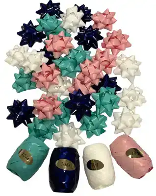 Lint en strikjes mix 32 strikjes en 4 bolletjes lint