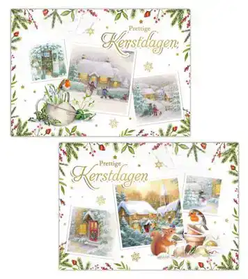 Kerstkaart 2025 3 afbeeldingen diertjes