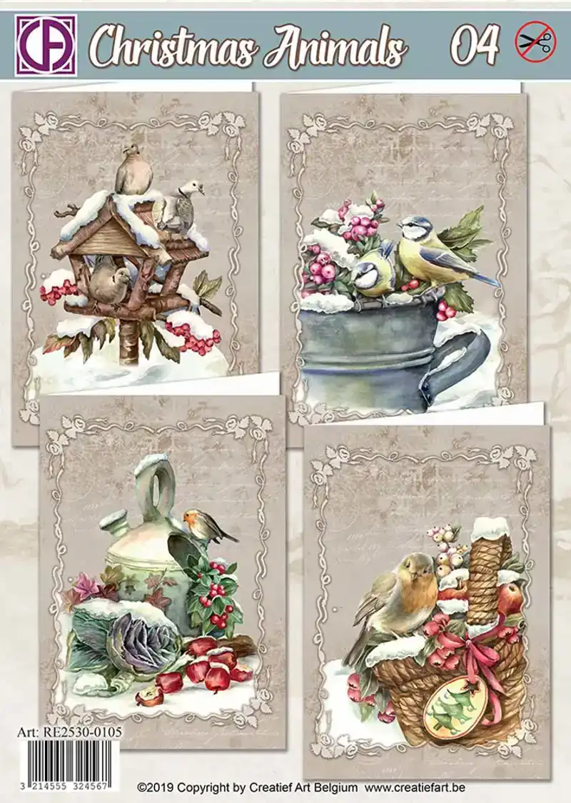 Christmas Animals 04 kaartenpakket vogels