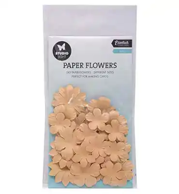 Paper flowers 25x kraft