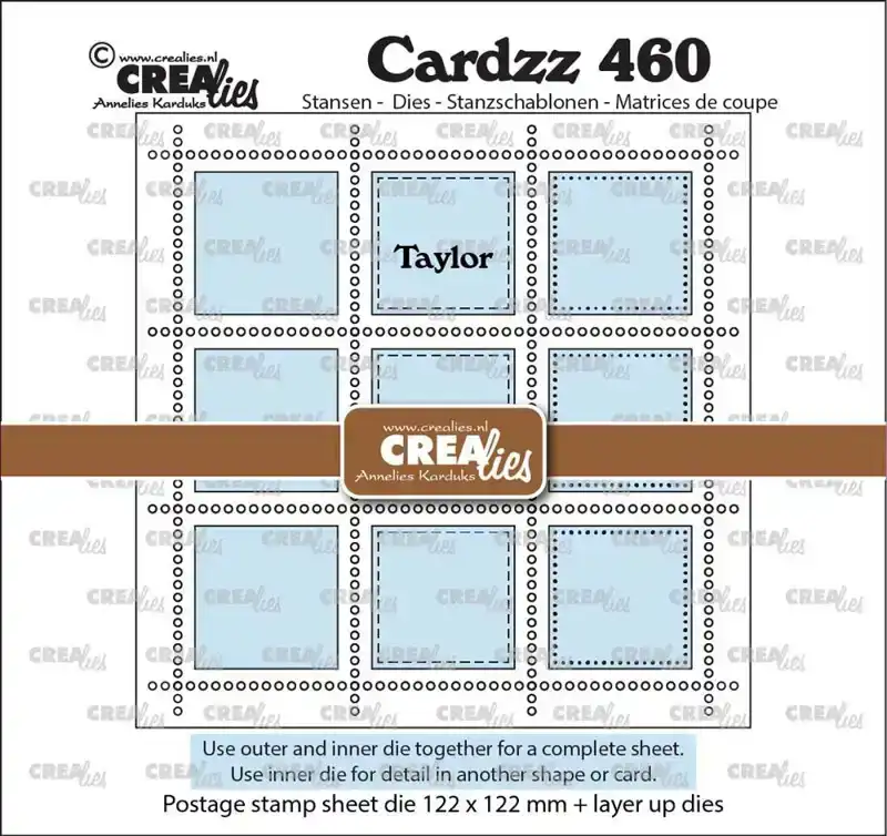 Crealies Cardzz vierkant postzegelvel Taylor