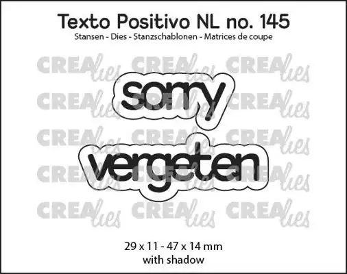 Texto Positivo stansen no. 145, sorry vergeten
