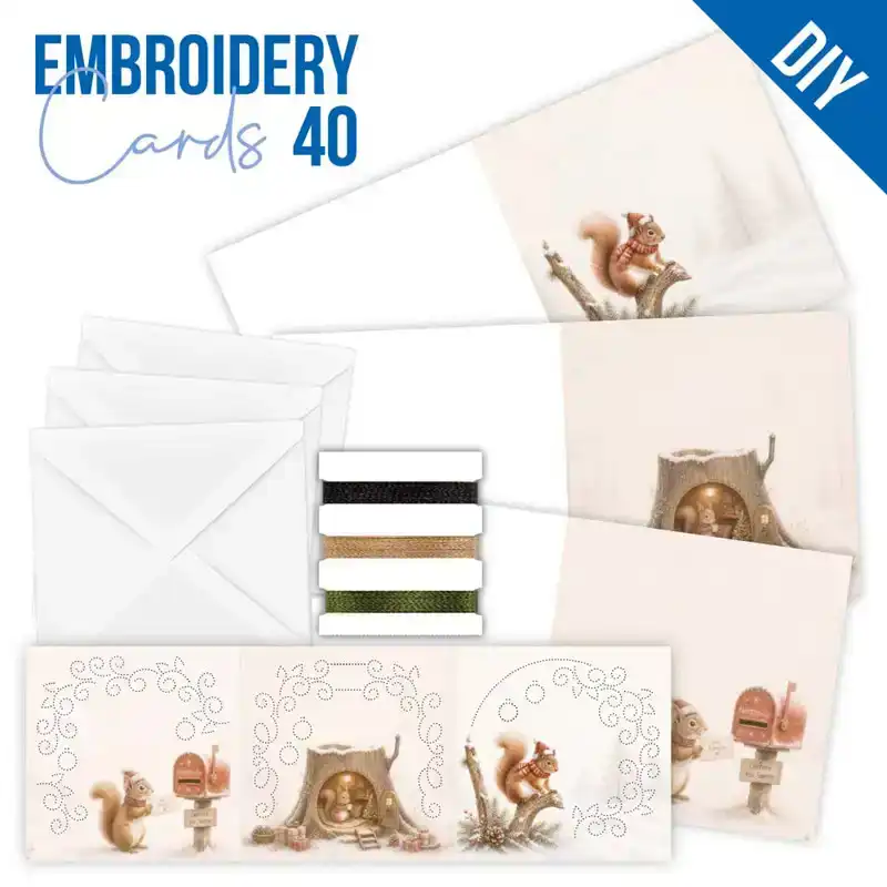 Embroidery Cards 40 Christmas Squirrel
