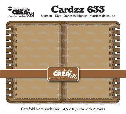 Crealies Cardzz Snijmal no. 633, Gatefold Notebook card rechthoek