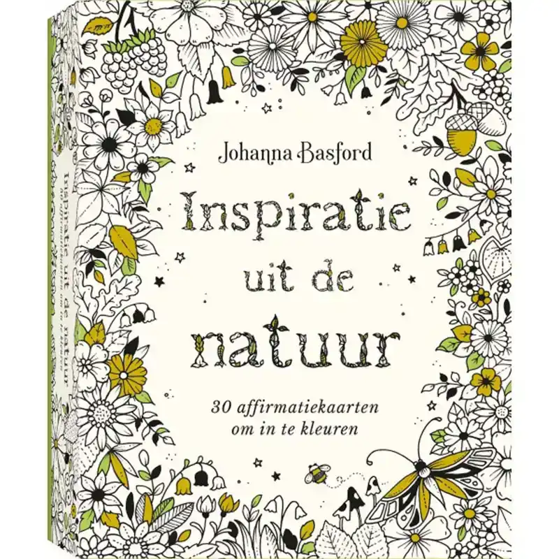 Inspiratie uit de natuur - 30 affirmatiekaarten om in te kleuren