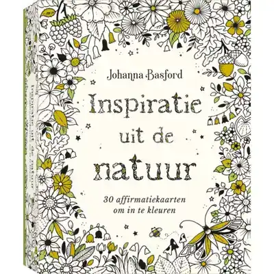 Inspiratie uit de natuur - 30 affirmatiekaarten om in te kleuren
