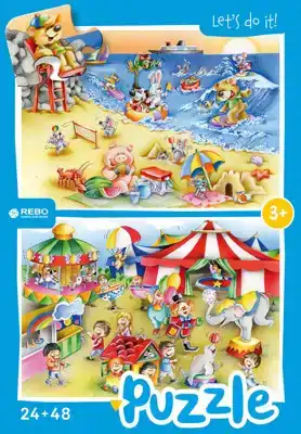 Legpuzzel Strand en Circus 24+48 stukjes