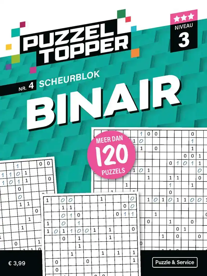 Puzzelblok binair 3 punt nr.4 puzzeltopper