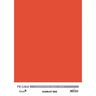 Karton Prisma Favini scarlet rood 10vel A4 220gr