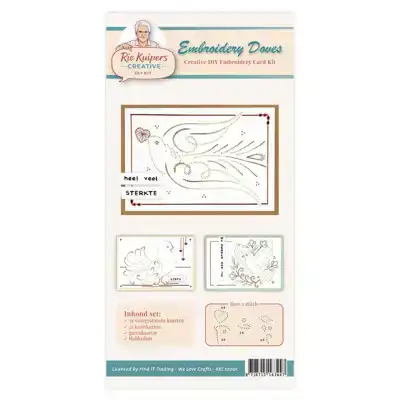 Rie Kuipers Creative embroidery doves - DIY embroidery card kit