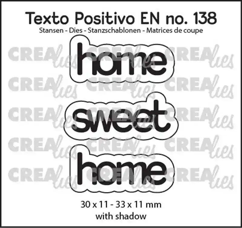 Crealies Texto Positivo stansen no. 138, home sweet home
