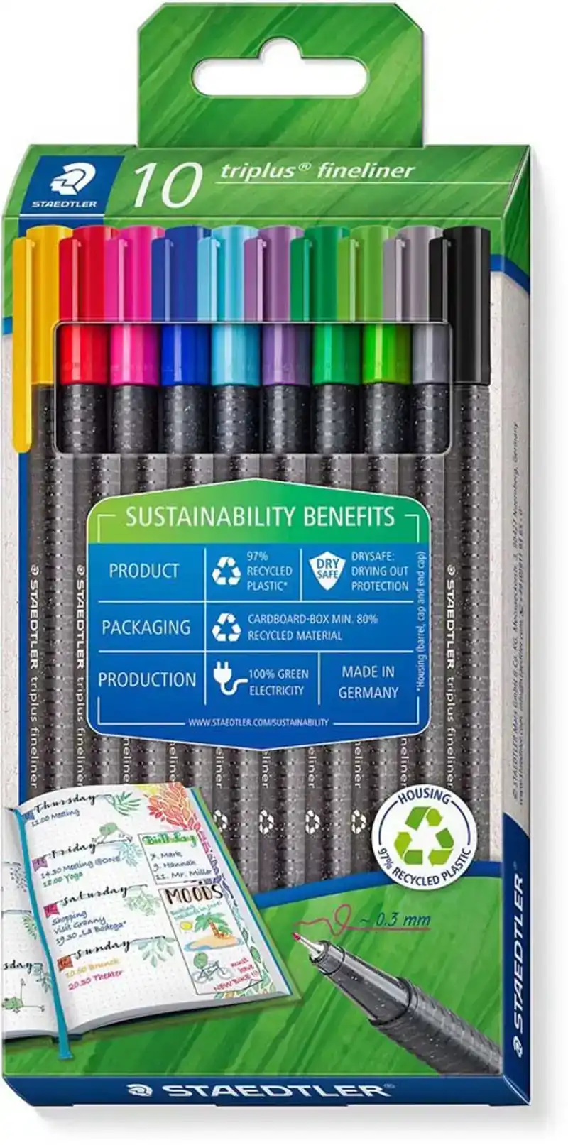 Staedtler Triplus fineliner 0.3mm 10 stuks