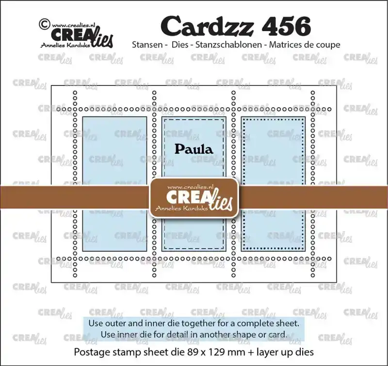 Crealies Cardzz rechthoekig postzegelvel Paula