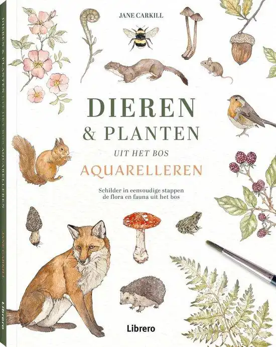 Dieren en planten uit het bos aquarelleren