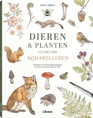 Dieren en planten uit het bos aquarelleren