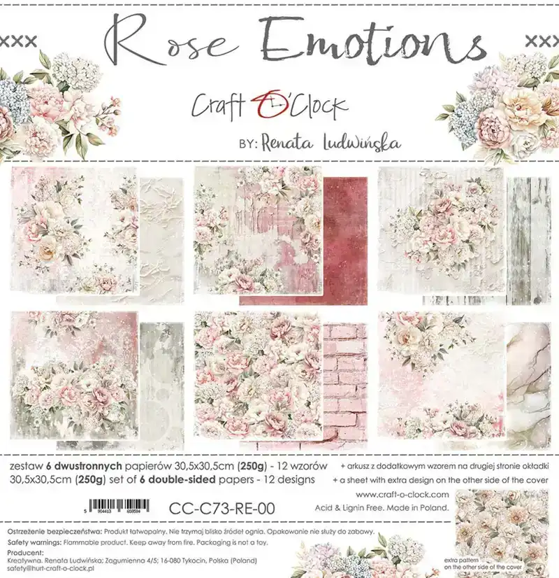 Craft O Clock Rose emotions 30x30 pads
