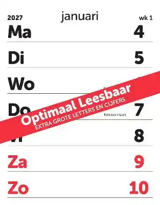 Weekblok kalender XL 2027