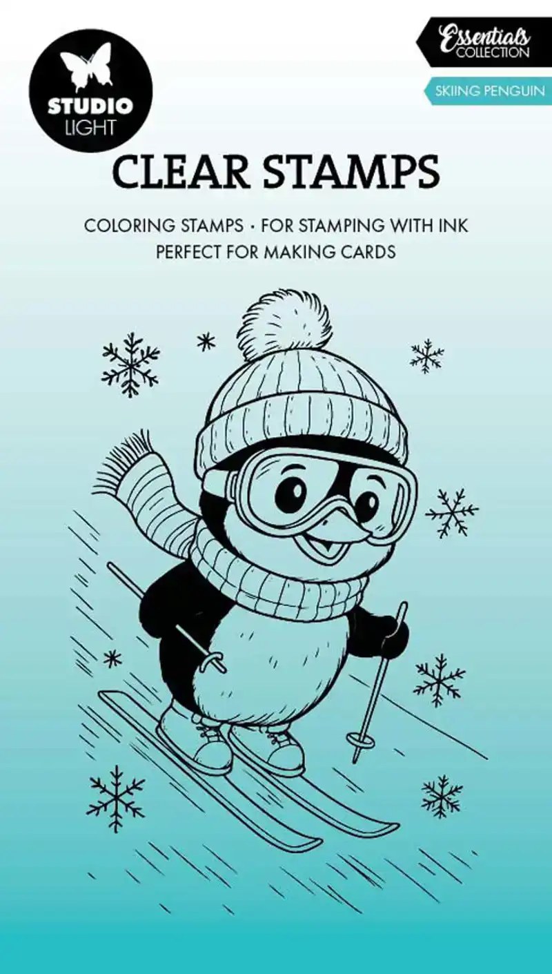 Studio Light Clear Stamp skiing penguin essentials