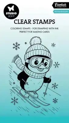 Studio Light Clear Stamp skiing penguin essentials