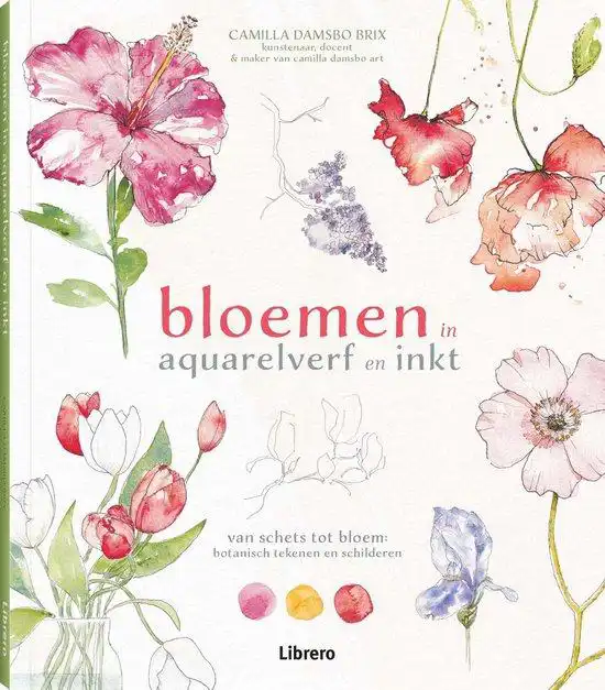Bloemen in aquarelverf en inkt